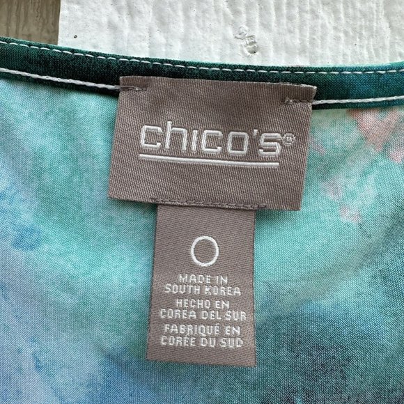 New Chico’s Lively Blooms Iona Sublimation Dress Floral Size 0 Small/4 Cap Sleev - Picture 3 of 6